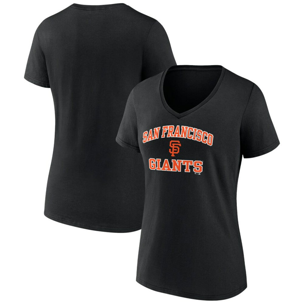 San Francisco Giants Women's Heart and Soul V-Neck T-Shirt - Black T-shirts