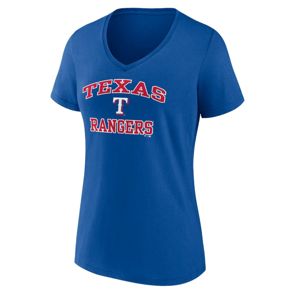 Texas Rangers Women's Heart and Soul V-Neck T-Shirt - Royal T-shirts