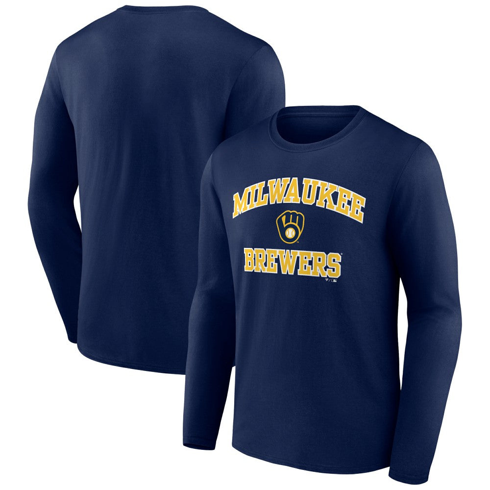 Milwaukee Brewers Heart and Soul Long Sleeve T-Shirt - Navy T-shirts