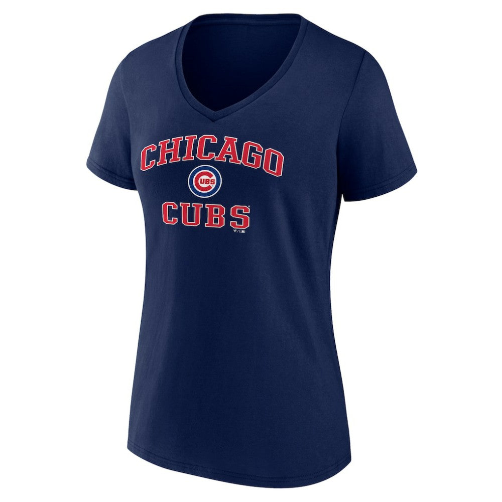 Chicago Cubs Women's Heart and Soul V-Neck T-Shirt - Navy T-shirts
