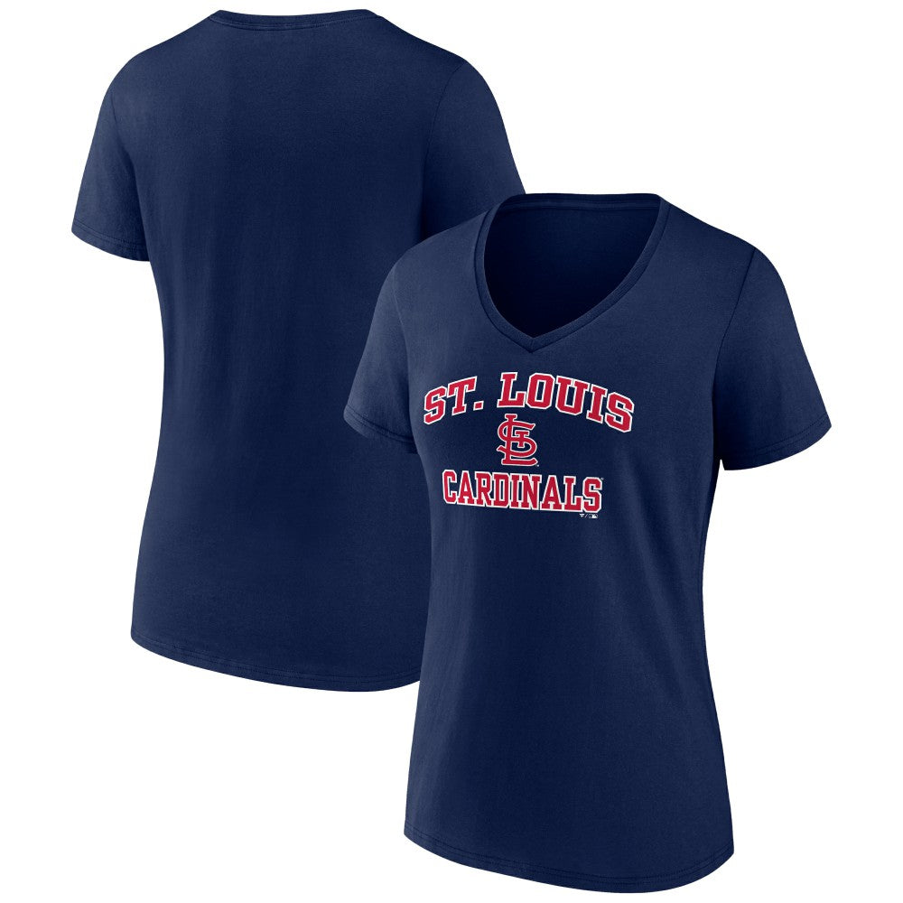 St. Louis Cardinals Women's Heart and Soul V-Neck T-Shirt - Navy T-shirts