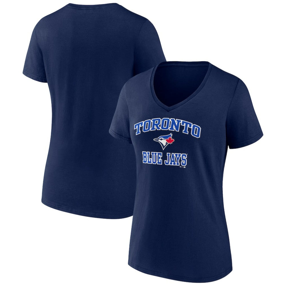 Toronto Blue Jays Women's Heart and Soul V-Neck T-Shirt - Navy T-shirts