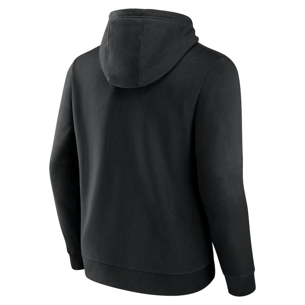 Carolina Panthers Logo Team Lockup Fitted Pullover Hoodie - Black Hoodies