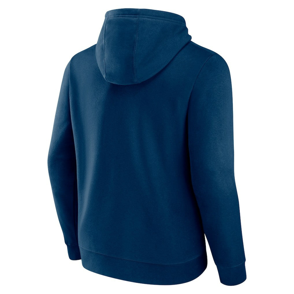 Chicago Bears Logo Team Lockup Fitted Pullover Hoodie - Navy Hoodies