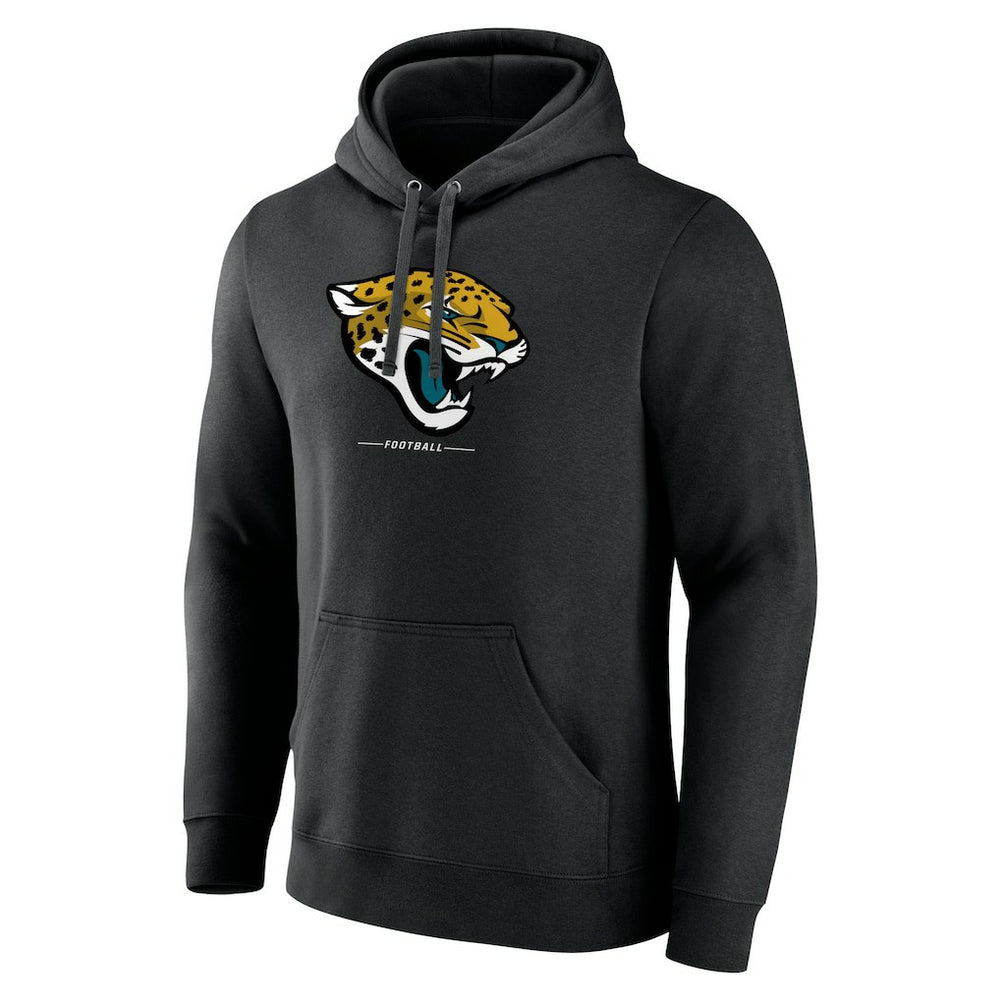 Jacksonville Jaguars Logo Team Lockup Fitted Pullover Hoodie - Black Hoodies