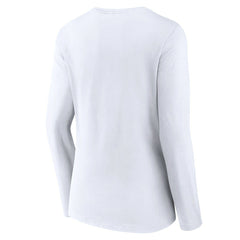 Carolina Panthers Women's Logo Team Lockup Long Sleeve V-Neck T-Shirt - White T-shirts