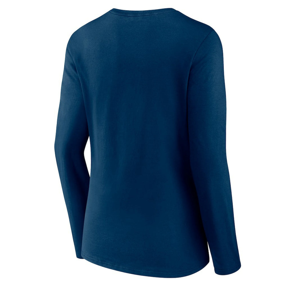 Chicago Bears Women's Logo Team Lockup Long Sleeve V-Neck T-Shirt - Navy T-shirts