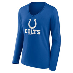 Indianapolis Colts Women's Logo Team Lockup Long Sleeve V-Neck T-Shirt - Royal T-shirts