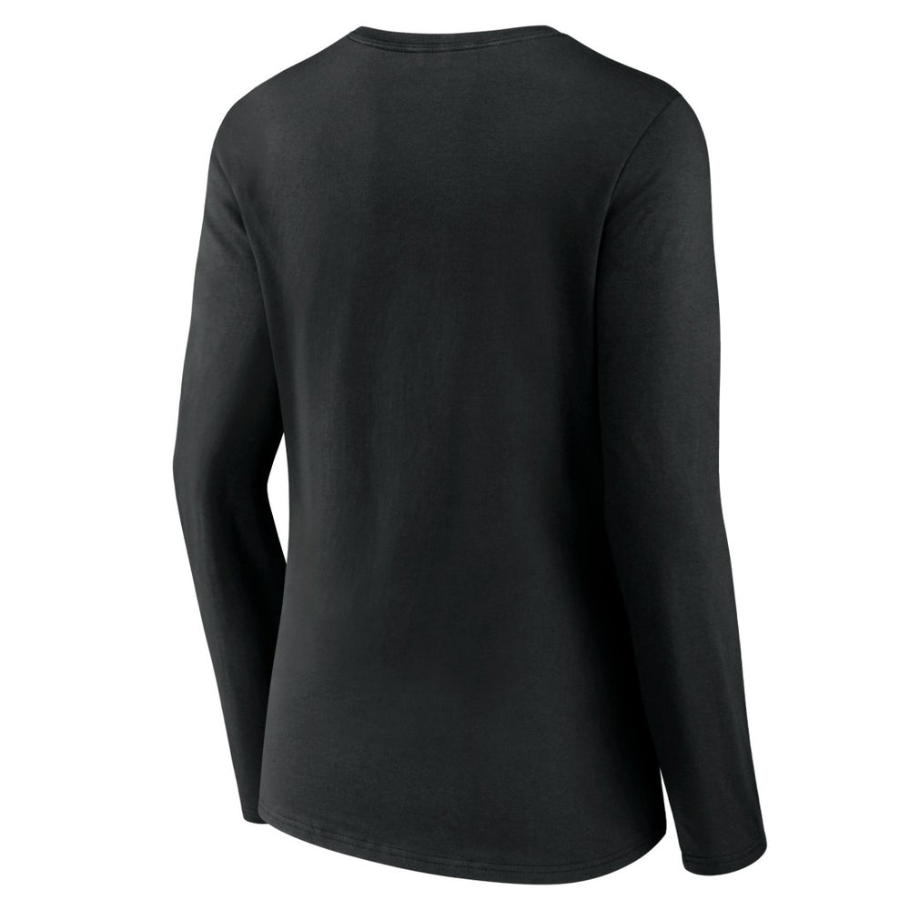 Jacksonville Jaguars Women's Logo Team Lockup Long Sleeve V-Neck T-Shirt - Black T-shirts