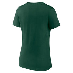 Green Bay Packers Women's Logo Team Lockup V-Neck T-Shirt - Green T-shirts