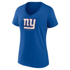 New York Giants Women's Logo Team Lockup V-Neck T-Shirt - Royal T-shirts