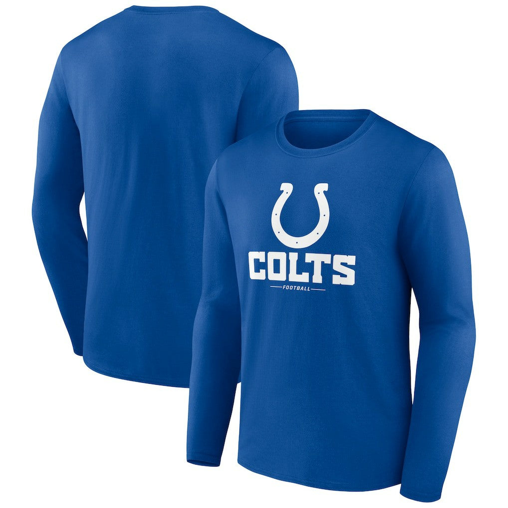 Indianapolis Colts Logo Team Lockup Long Sleeve T-Shirt - Royal T-shirts