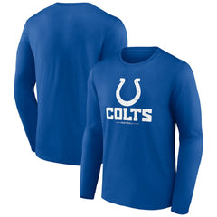 Indianapolis Colts Logo Team Lockup Long Sleeve T-Shirt - Royal T-shirts
