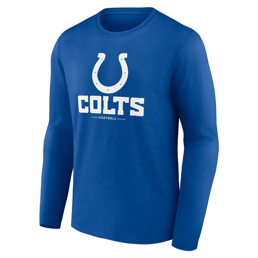 Indianapolis Colts Logo Team Lockup Long Sleeve T-Shirt - Royal T-shirts