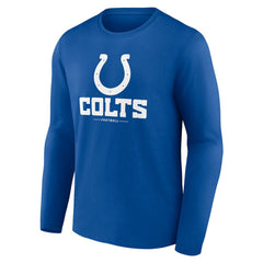 Indianapolis Colts Logo Team Lockup Long Sleeve T-Shirt - Royal T-shirts