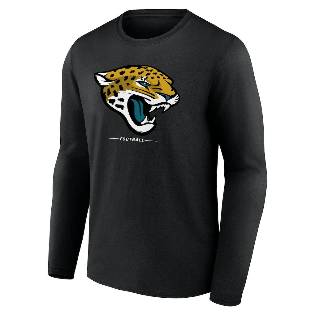Jacksonville Jaguars Logo Team Lockup Long Sleeve T-Shirt - Black T-shirts