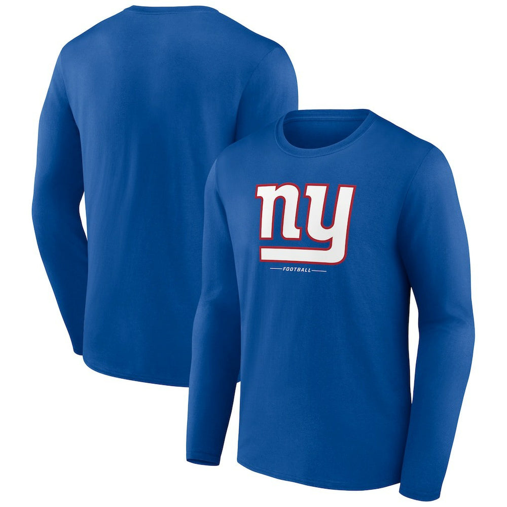 New York Giants Logo Team Lockup Long Sleeve T-Shirt - Royal T-shirts