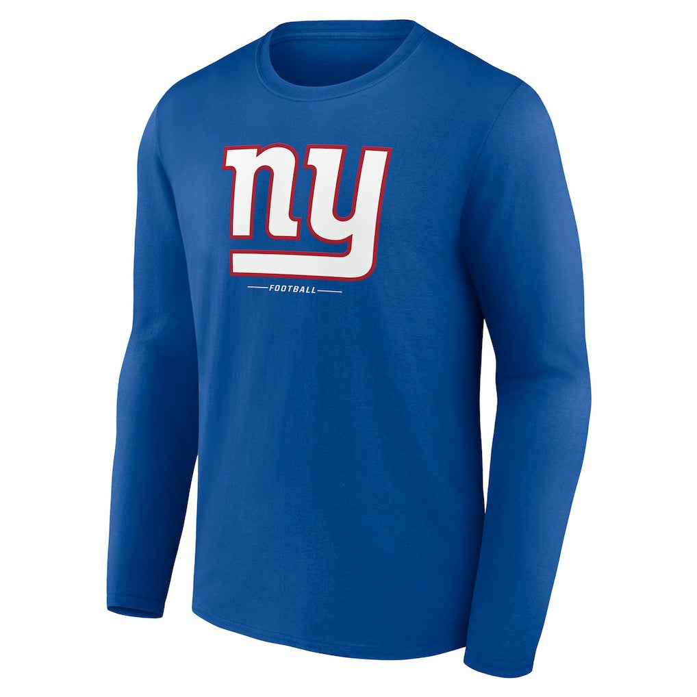 New York Giants Logo Team Lockup Long Sleeve T-Shirt - Royal T-shirts