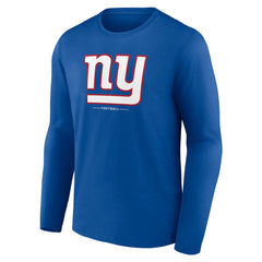 New York Giants Logo Team Lockup Long Sleeve T-Shirt - Royal T-shirts