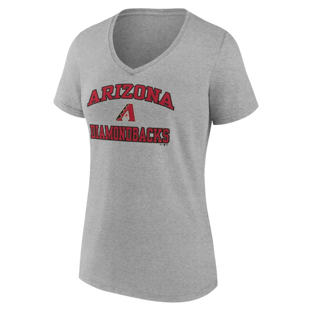 Arizona Diamondbacks Women's Heart and Soul V-Neck T-Shirt - Gray T-shirts