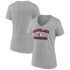 Cleveland Guardians Women's Heart and Soul V-Neck T-Shirt - Gray T-shirts