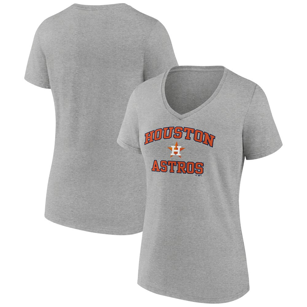 Houston Astros Women's Heart and Soul V-Neck T-Shirt - Gray T-shirts