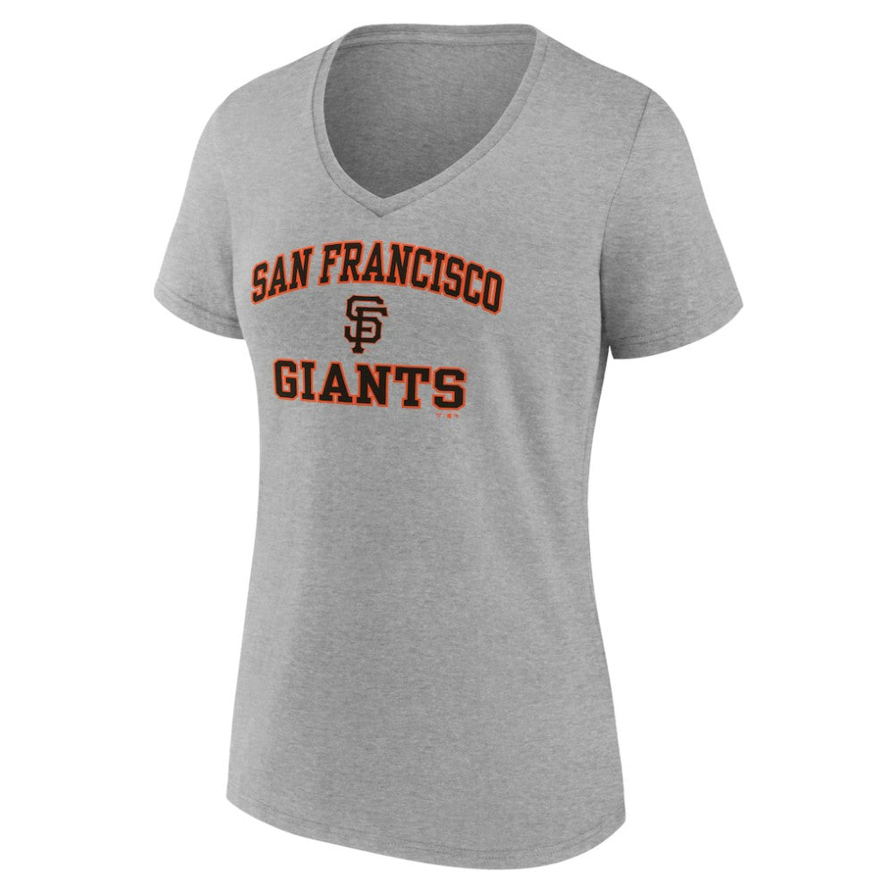 San Francisco Giants Women's Heart and Soul V-Neck T-Shirt - Gray T-shirts