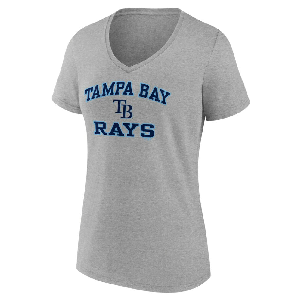 Tampa Bay Rays Women's Heart and Soul V-Neck T-Shirt - Gray T-shirts