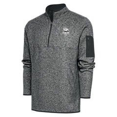 Minnesota Vikings Antigua Metallic Logo Fortune Quarter-Zip Jacket - Heather Charcoal Jackets