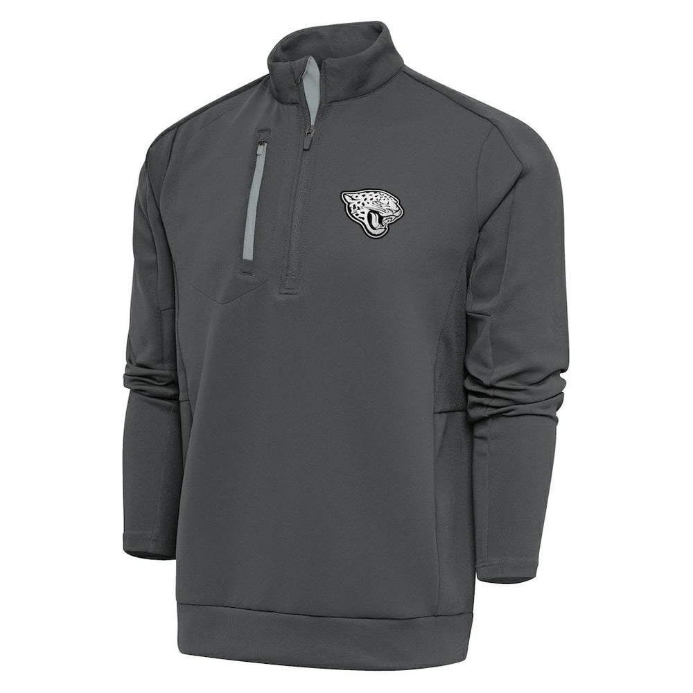 Jacksonville Jaguars Antigua Metallic Logo Generation Quarter-Zip Pullover Top - Charcoal Pullover