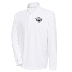Jacksonville Jaguars Antigua Metallic Logo Tribute Quarter-Zip Top - White Tops