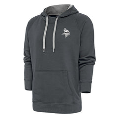 Minnesota Vikings Antigua Metallic Logo Victory Pullover Hoodie - Charcoal Hoodies