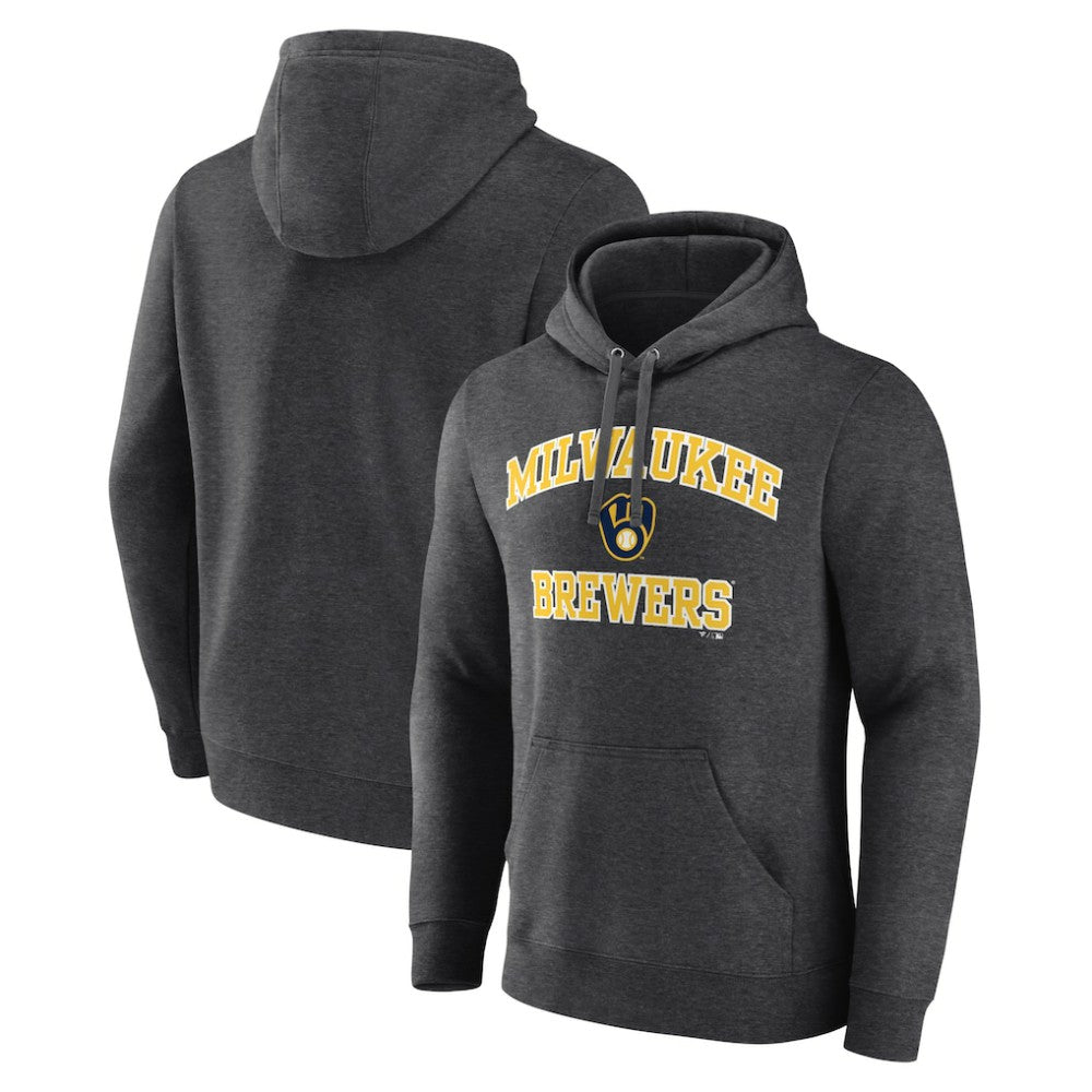 Milwaukee Brewers Heart and Soul Pullover Hoodie - Charcoal Hoodies