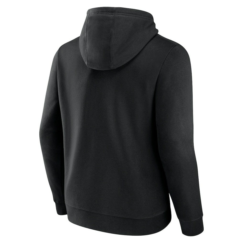Baltimore Ravens Logo Team Lockup Fitted Pullover Hoodie - Black Hoodies