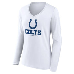 Indianapolis Colts Women's Logo Team Lockup Long Sleeve V-Neck T-Shirt - White T-shirts