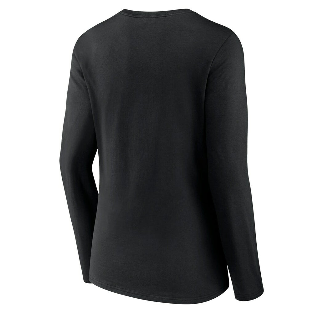 New York Jets Women's Logo Team Lockup Long Sleeve V-Neck T-Shirt - Black T-shirts