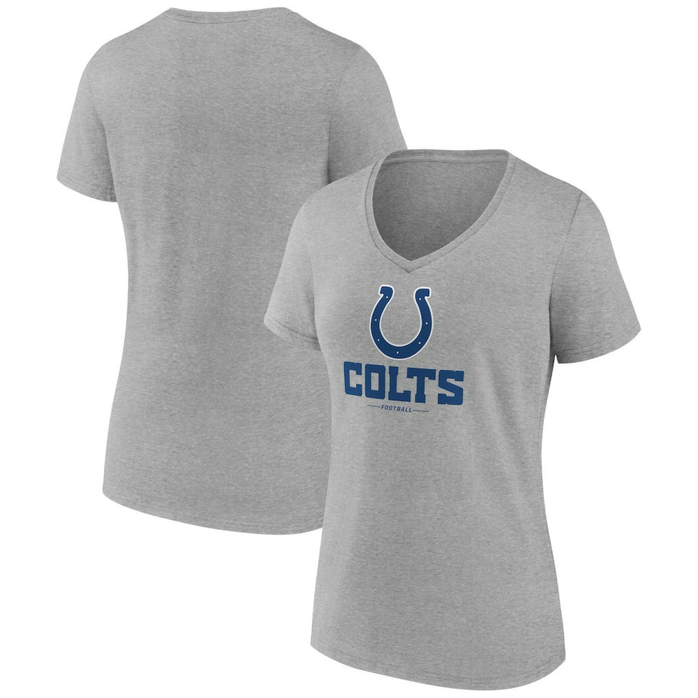 Indianapolis Colts Women's Logo Team Lockup V-Neck T-Shirt - Gray T-shirts