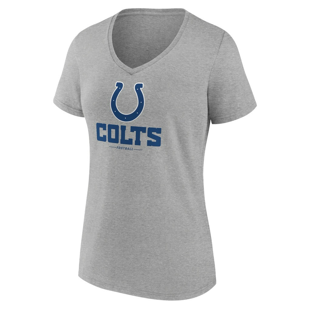 Indianapolis Colts Women's Logo Team Lockup V-Neck T-Shirt - Gray T-shirts