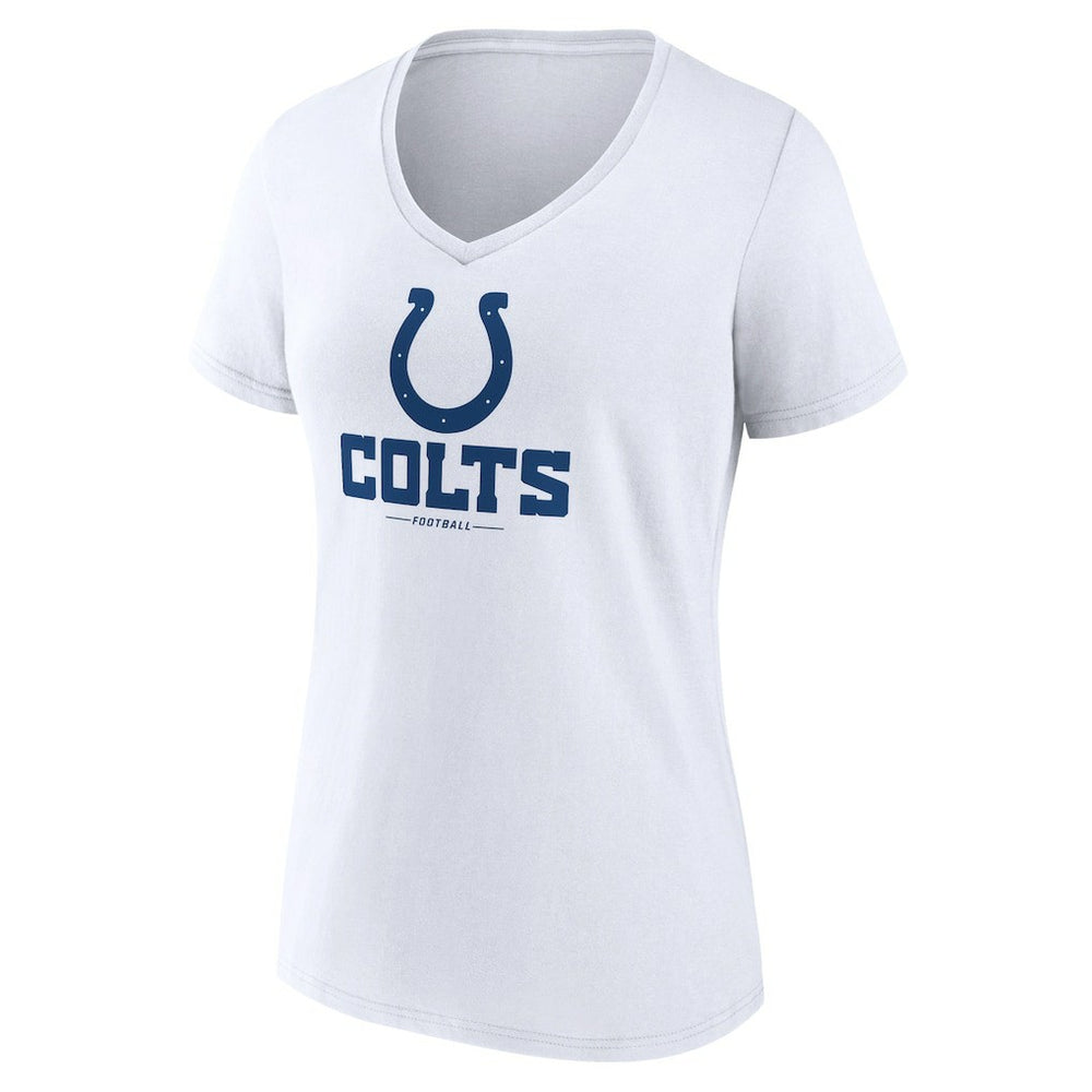 Indianapolis Colts Women's Logo Team Lockup V-Neck T-Shirt - White T-shirts