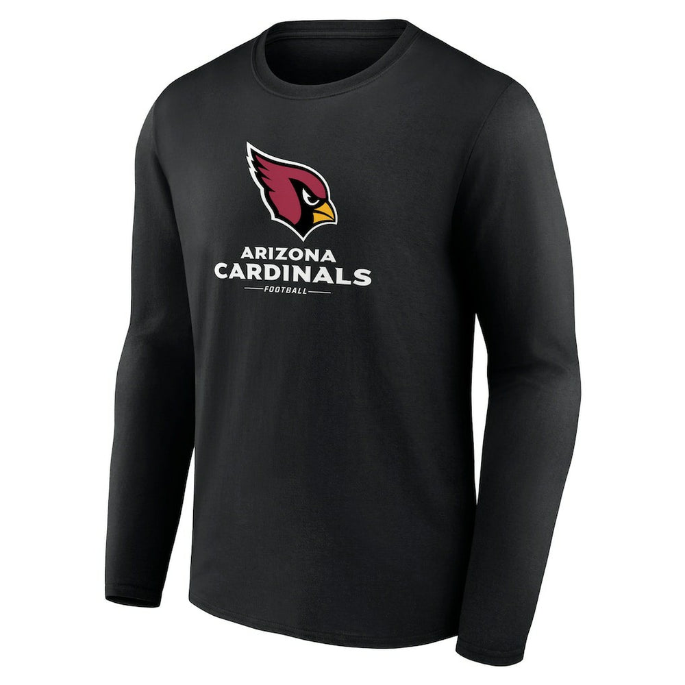 Arizona Cardinals Logo Team Lockup Long Sleeve T-Shirt - Black T-shirts
