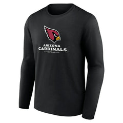 Arizona Cardinals Logo Team Lockup Long Sleeve T-Shirt - Black T-shirts