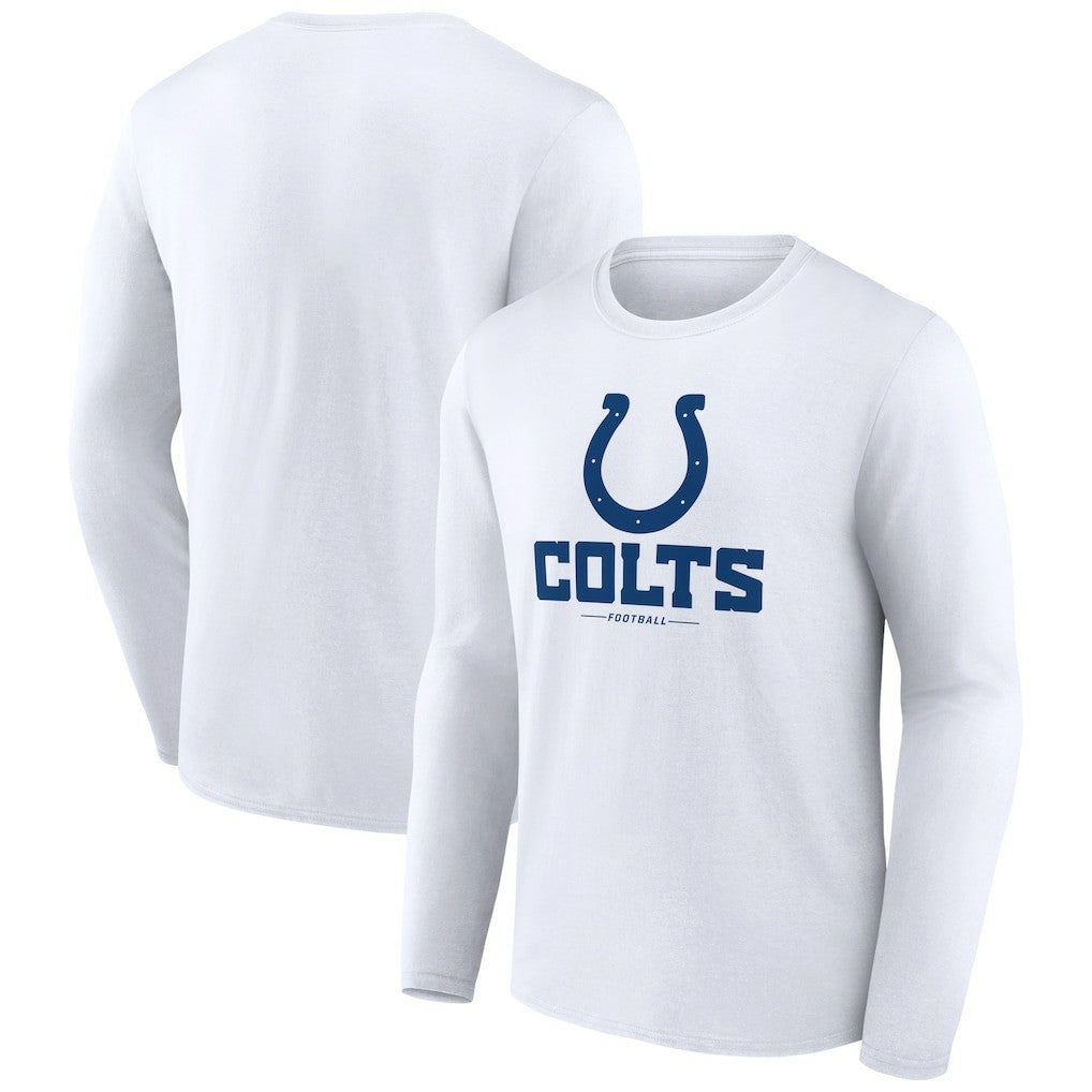 Indianapolis Colts Logo Team Lockup Long Sleeve T-Shirt - White T-shirts
