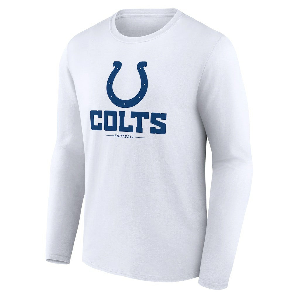 Indianapolis Colts Logo Team Lockup Long Sleeve T-Shirt - White T-shirts
