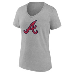 Atlanta Braves Women's Official Logo V-Neck T-Shirt - Gray T-shirts