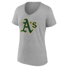 Athletics Women's Official Logo V-Neck T-Shirt - Gray T-shirts