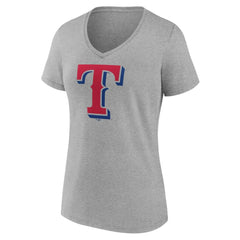 Texas Rangers Women's Official Logo V-Neck T-Shirt - Gray T-shirts