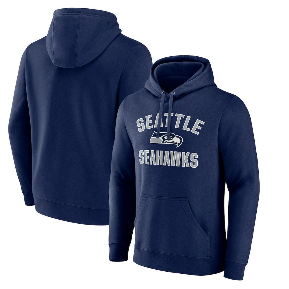 Seattle Seahawks Victory Arch Fitted Pullover Hoodie - College Navy Hoodies