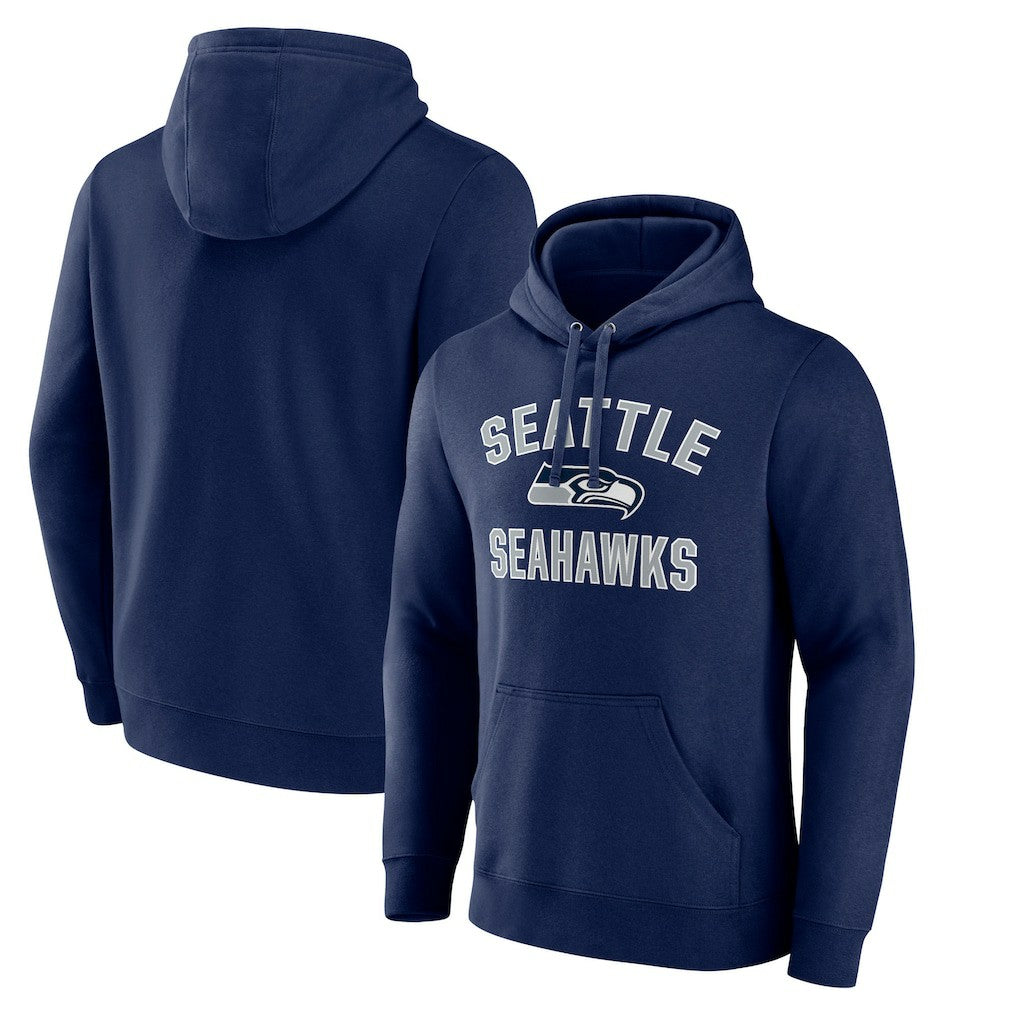 Seattle Seahawks Victory Arch Fitted Pullover Hoodie - College Navy Hoodies