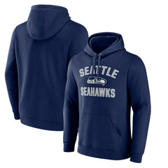 Seattle Seahawks Victory Arch Fitted Pullover Hoodie - College Navy Hoodies