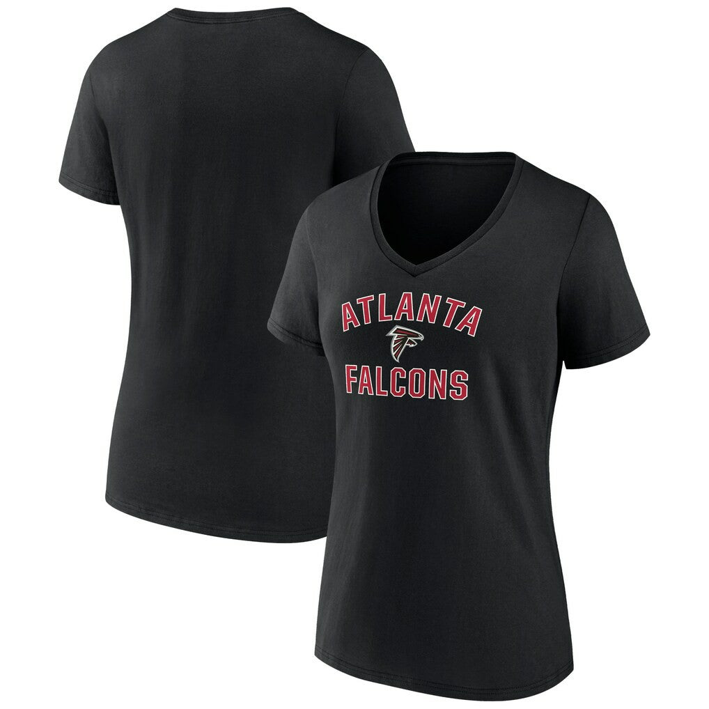 Atlanta Falcons Women's Victory Arch Team V-Neck T-Shirt - Black T-shirts